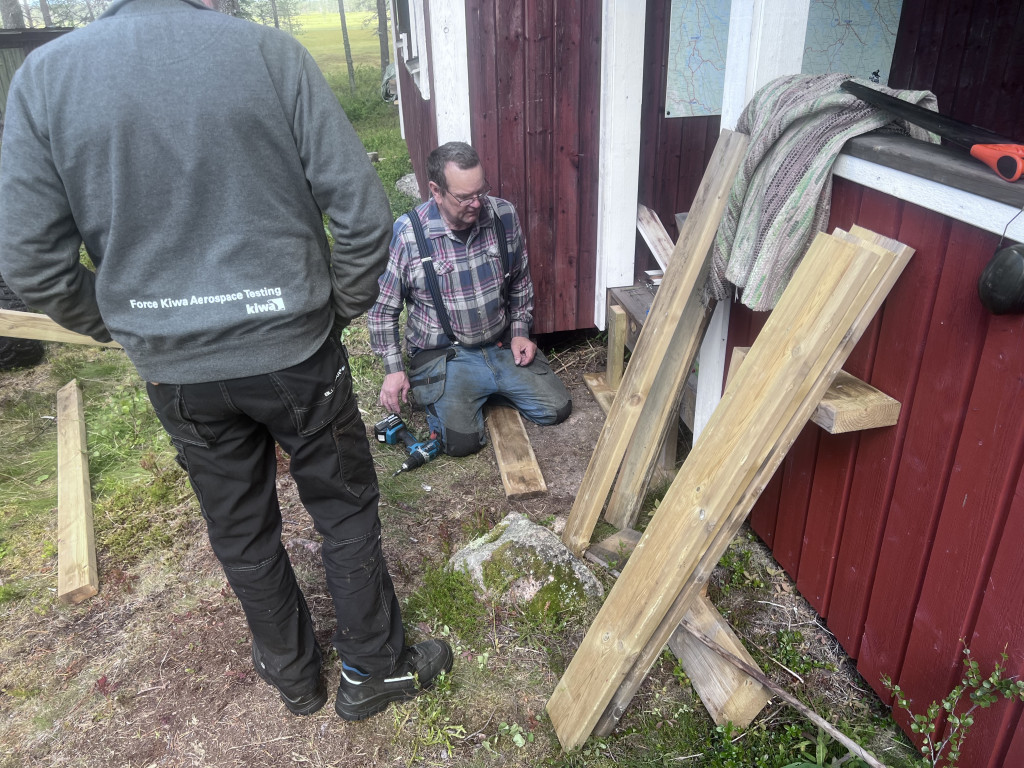Bygge av nytt trappsteg