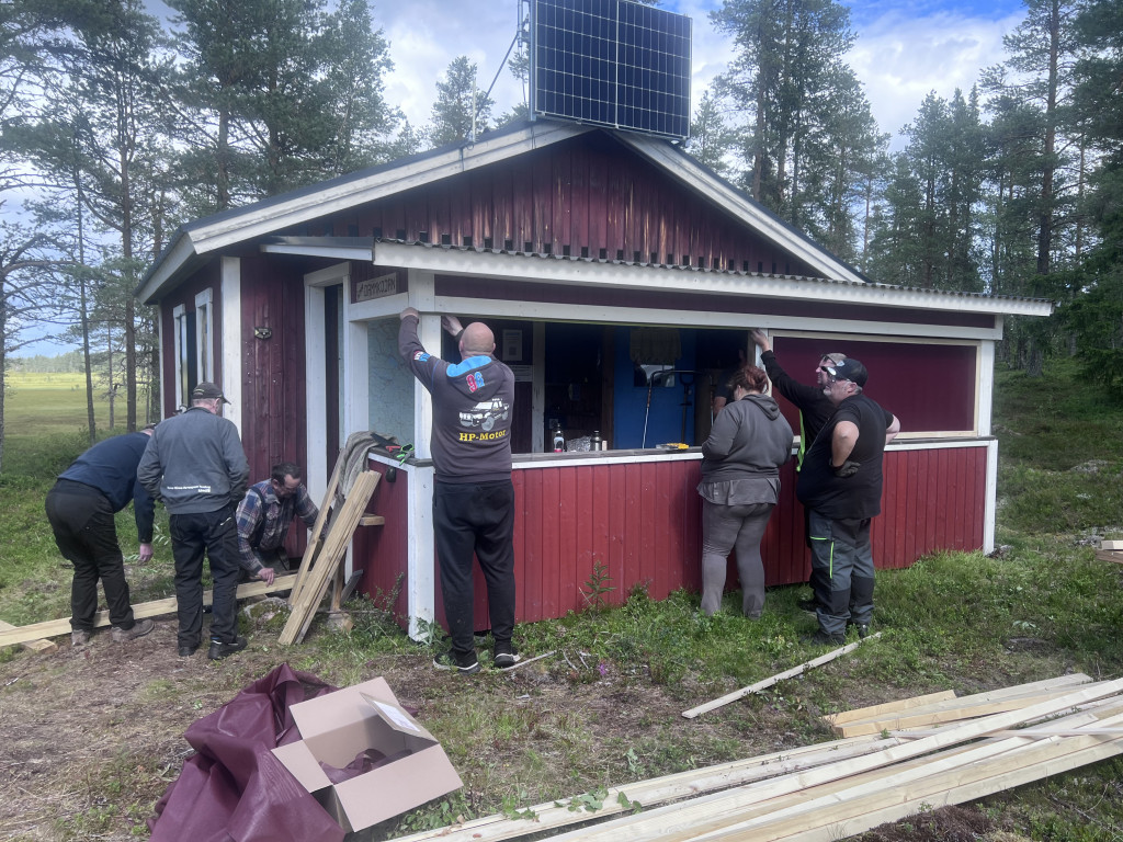 Uppsättning av vindnät