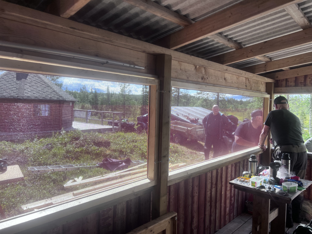 Uppsättning av vindnät