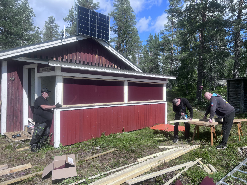 Uppsättning av vindnät